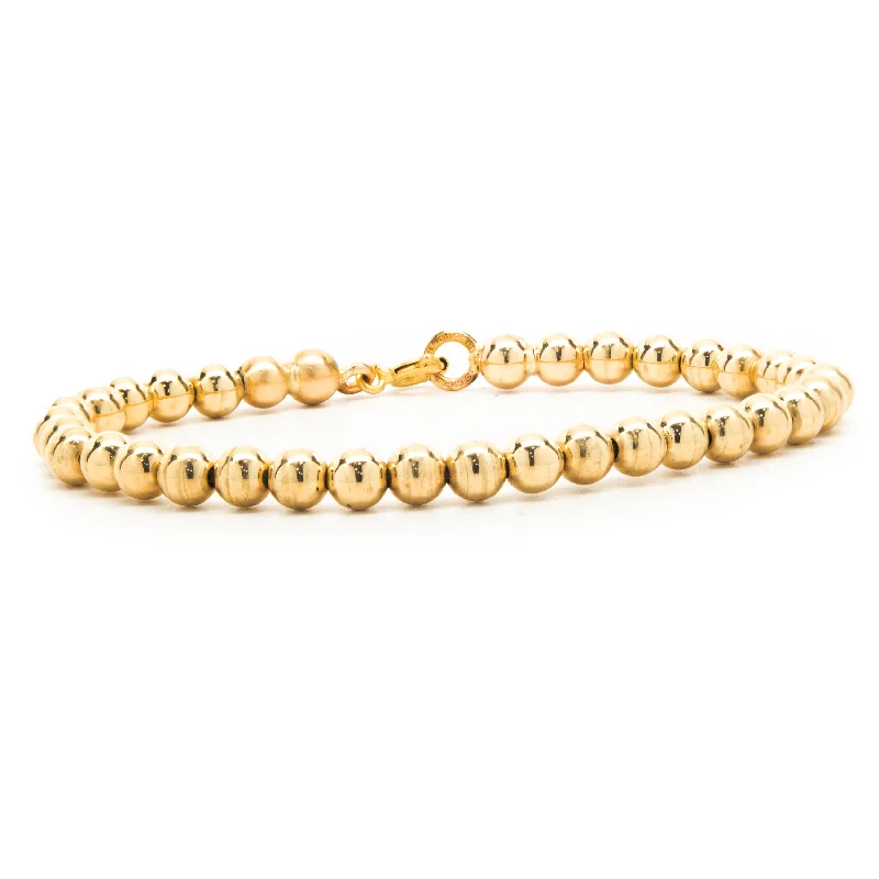 14 Karat Yellow Gold Ball Bracelet