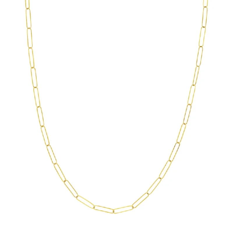 14k Gold Paper Clip Chain Necklace