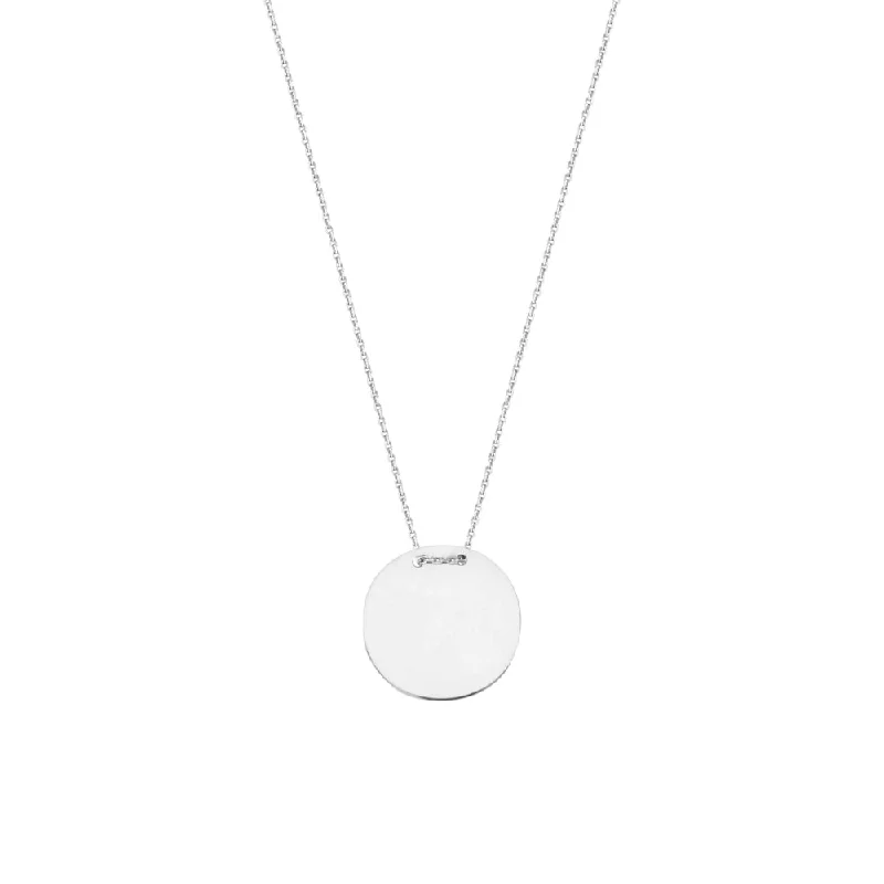 Engravable Round Disc Necklace 18"