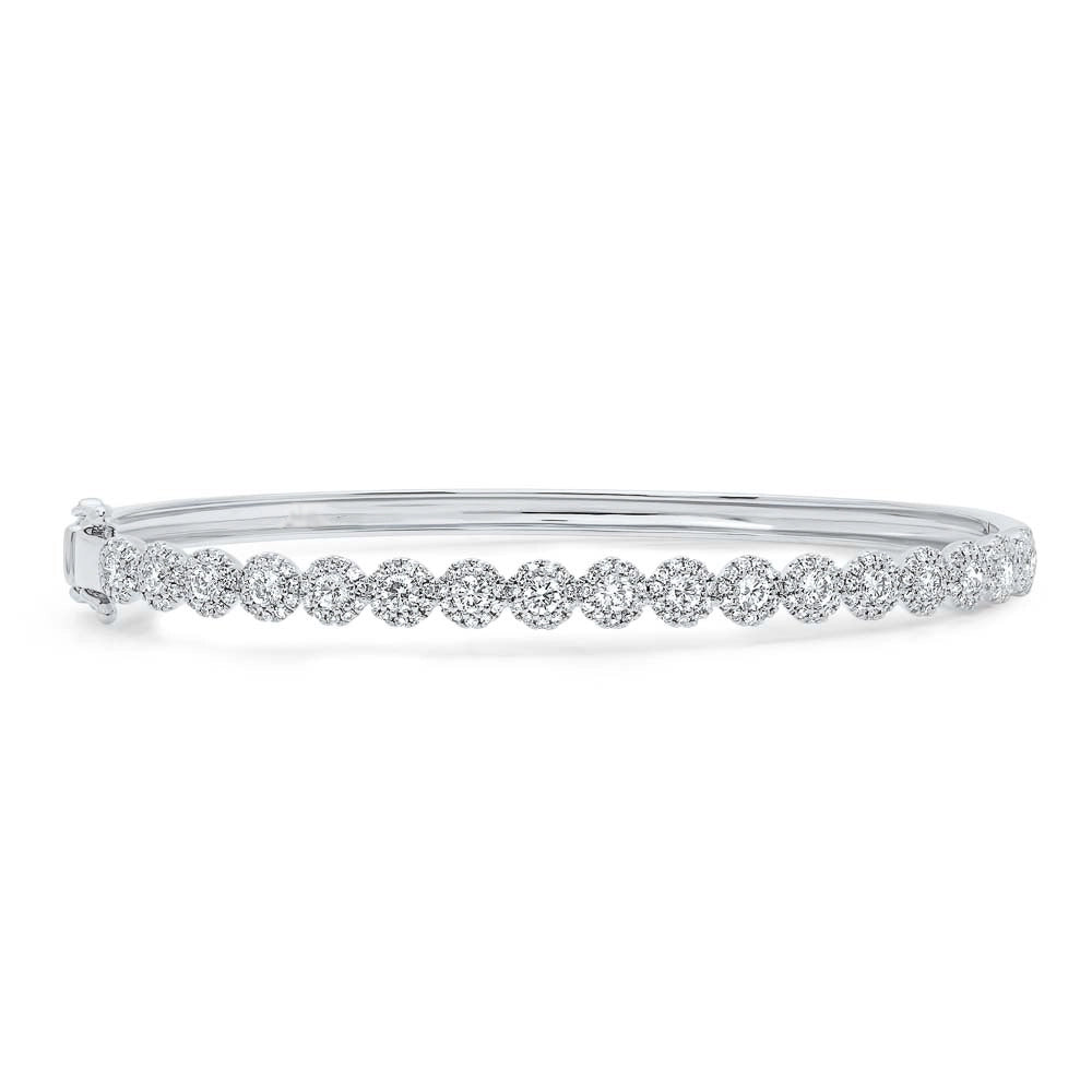 14K White Gold Diamond Bangle Bracelet