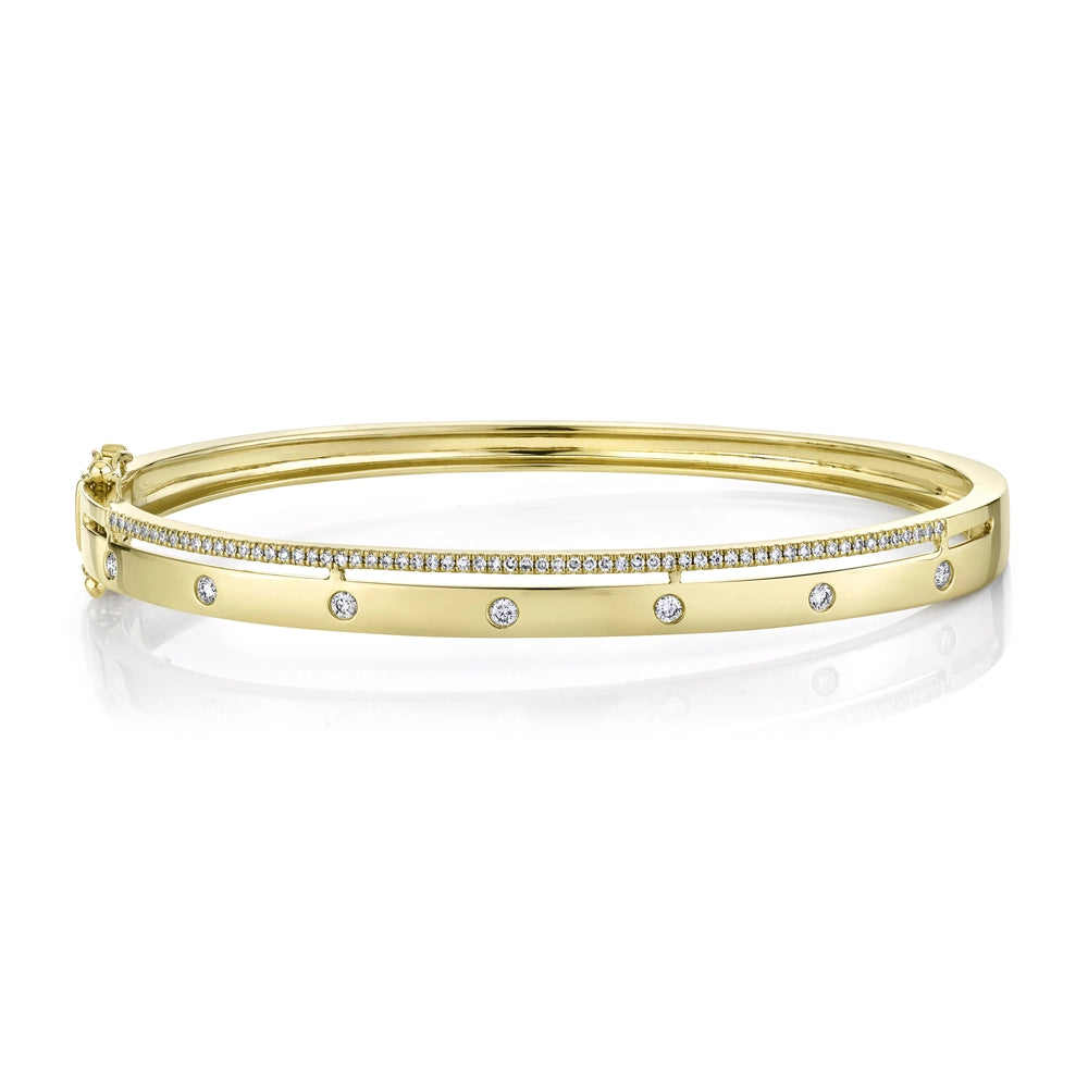 14K Yellow Gold Diamond Bangle Bracelet