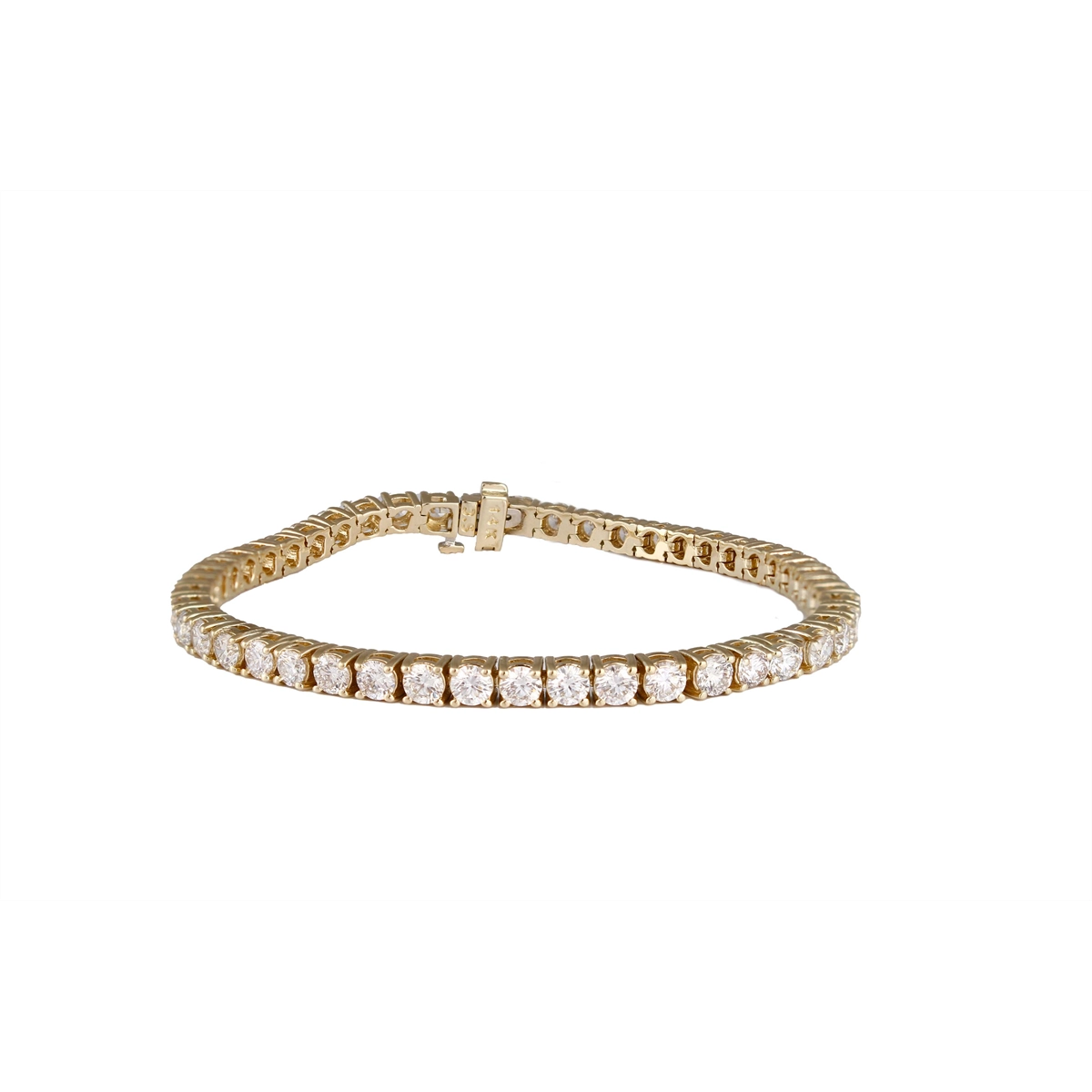 14K Yellow Gold Diamond Tennis Bracelet