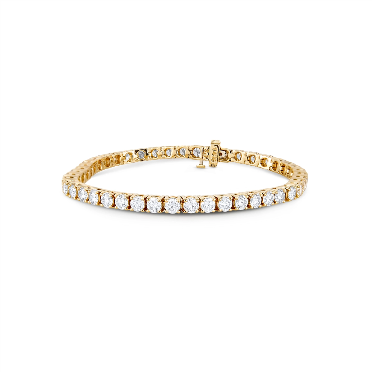 14K Yellow Gold Diamond Tennis Bracelet