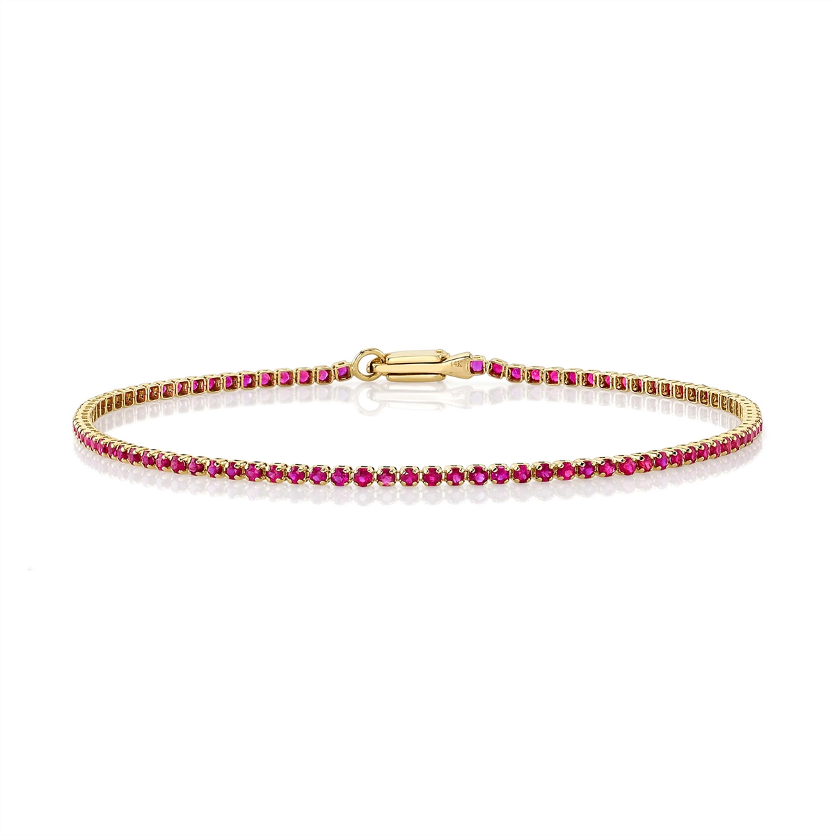 14K Yellow Gold Ruby Micro-Tennis Bracelet