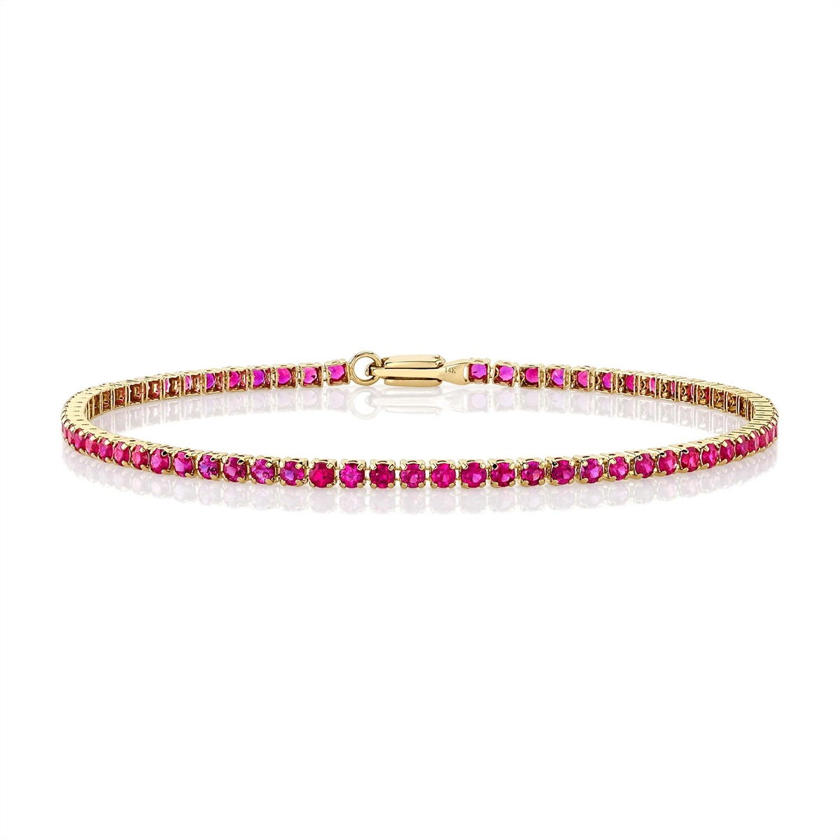 14K Yellow Gold Ruby Micro-Tennis Bracelet