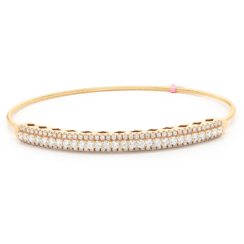 18 Karat Rose Gold Diamond Bangle Bracelet