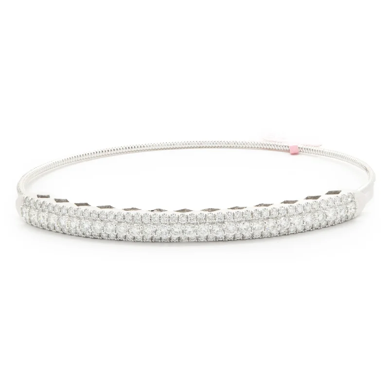 18 Karat White Gold Diamond Bangle Bracelet