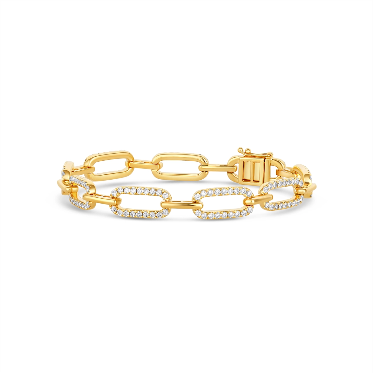 18K Yellow Gold Diamond Link Bracelet