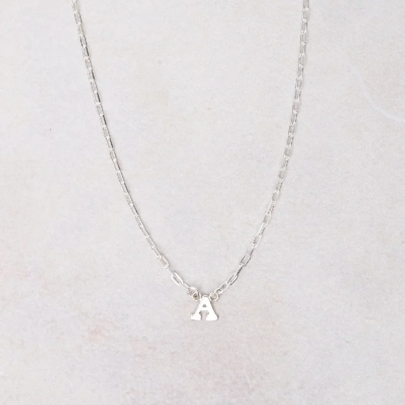 Sterling Silver Station Letter Necklace