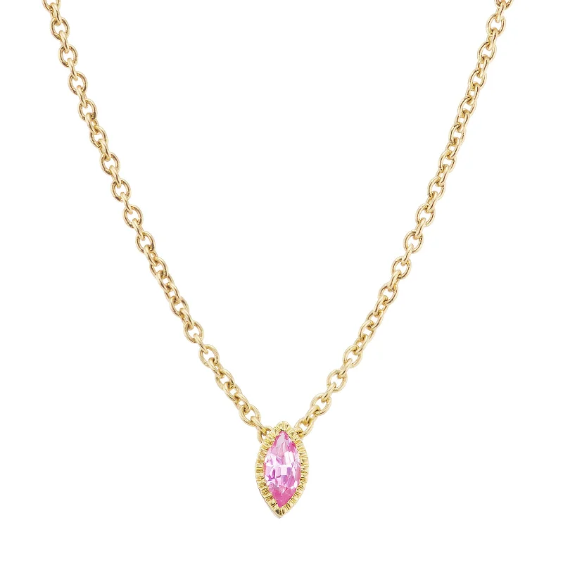 Lakshmi Marquise Necklace - Pink Sapphire