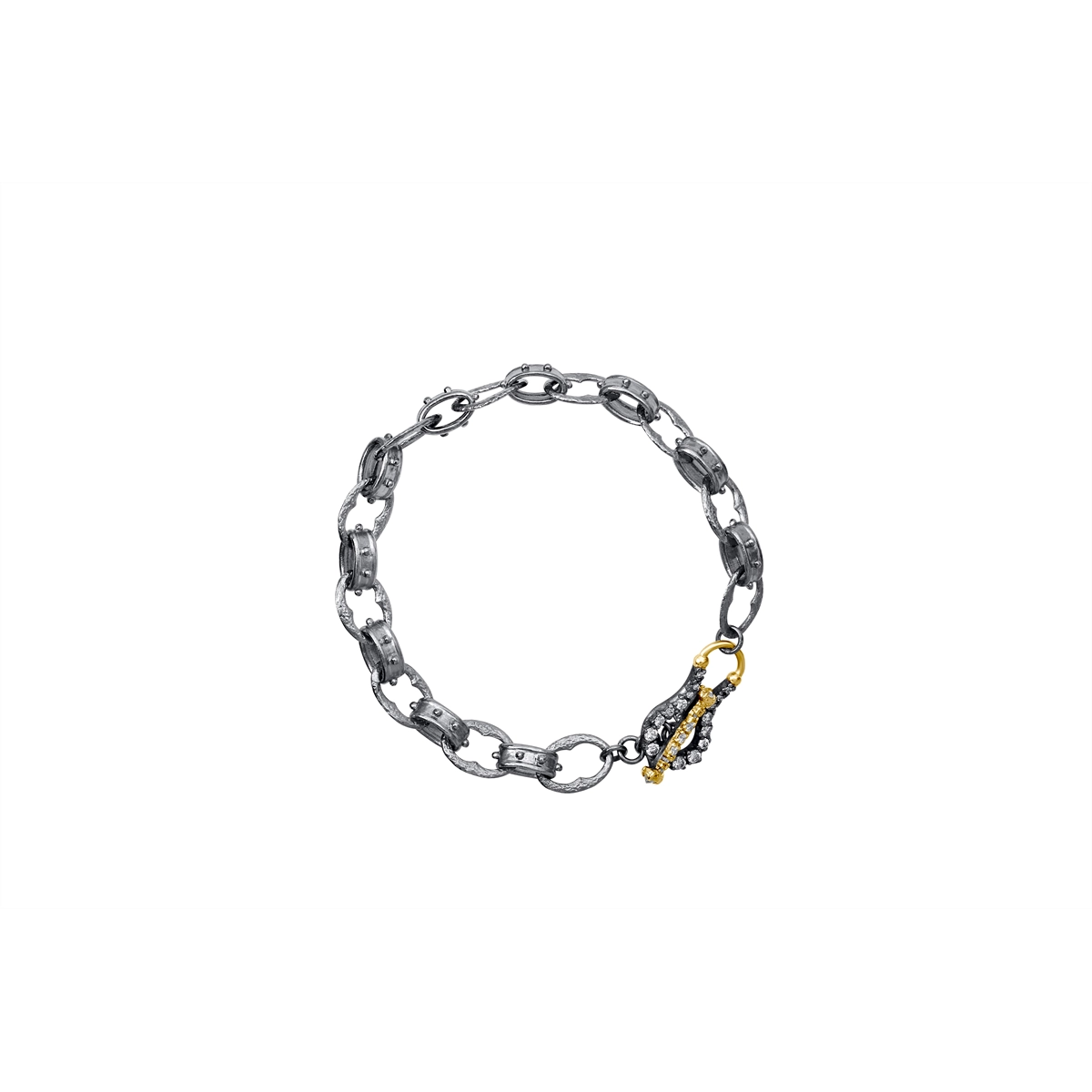 Armenta 18K Yellow Gold and Grey Sterling Silver Diamond Bracelet