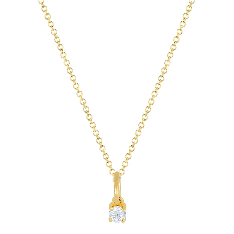 Diamond Birthstone Necklace - Yellow Gold