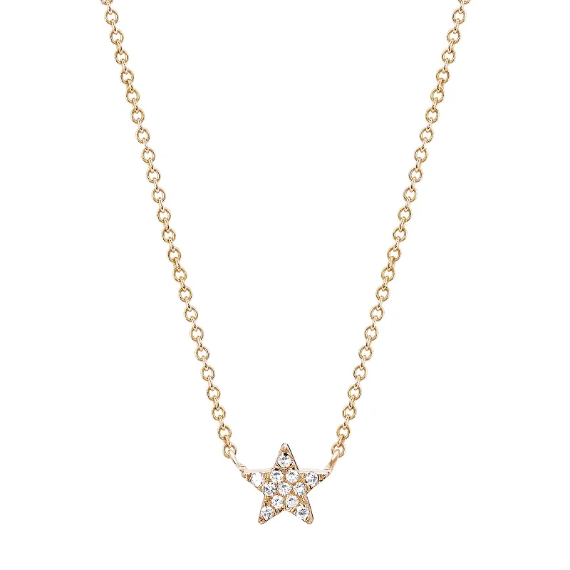 Diamond Star Choker Necklace - Rose Gold