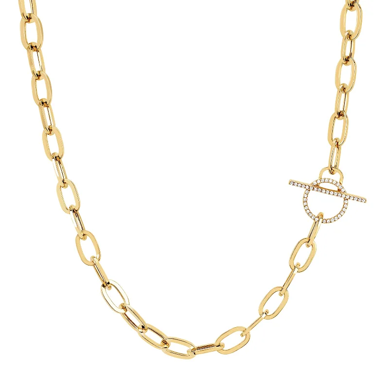 Jumbo Diamond Toggle Necklace - Yellow Gold