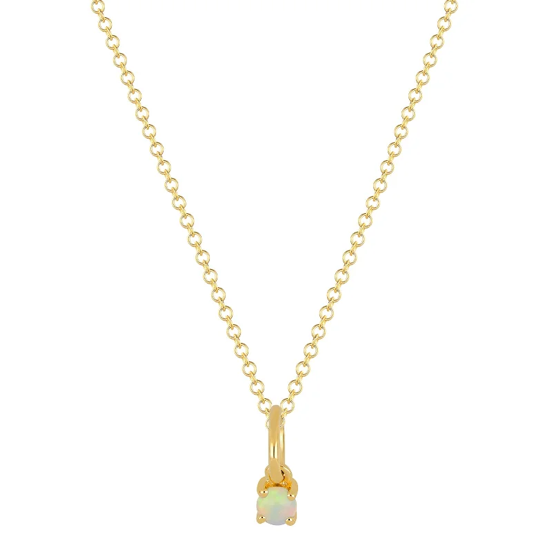 Opal Birthstone Necklace - Yellow Gold