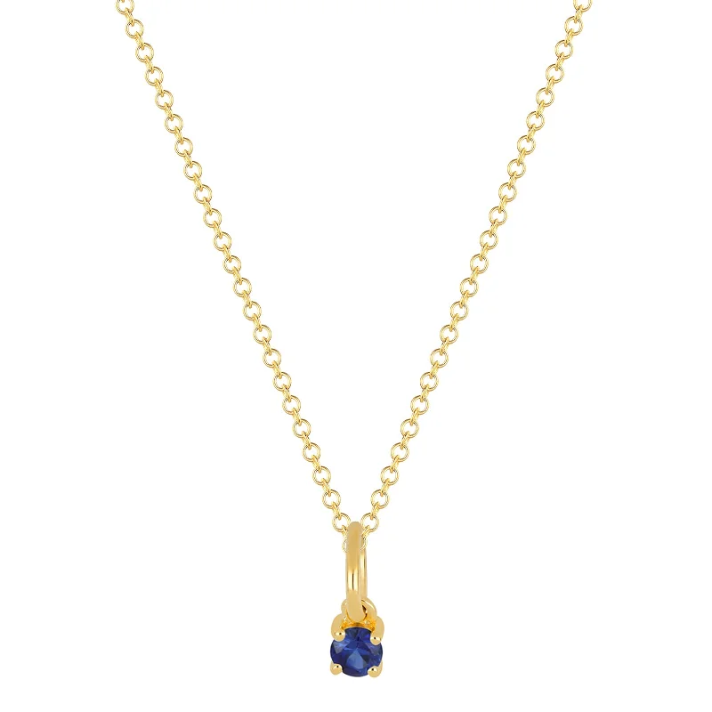 Sapphire Birthstone Necklace - Yellow Gold