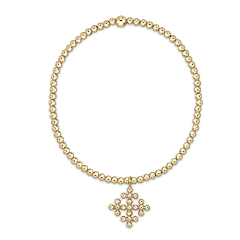 enewton Classic Gold 2.5 mm Bead Bracelet with Signature Cross Encompass Gold Charm