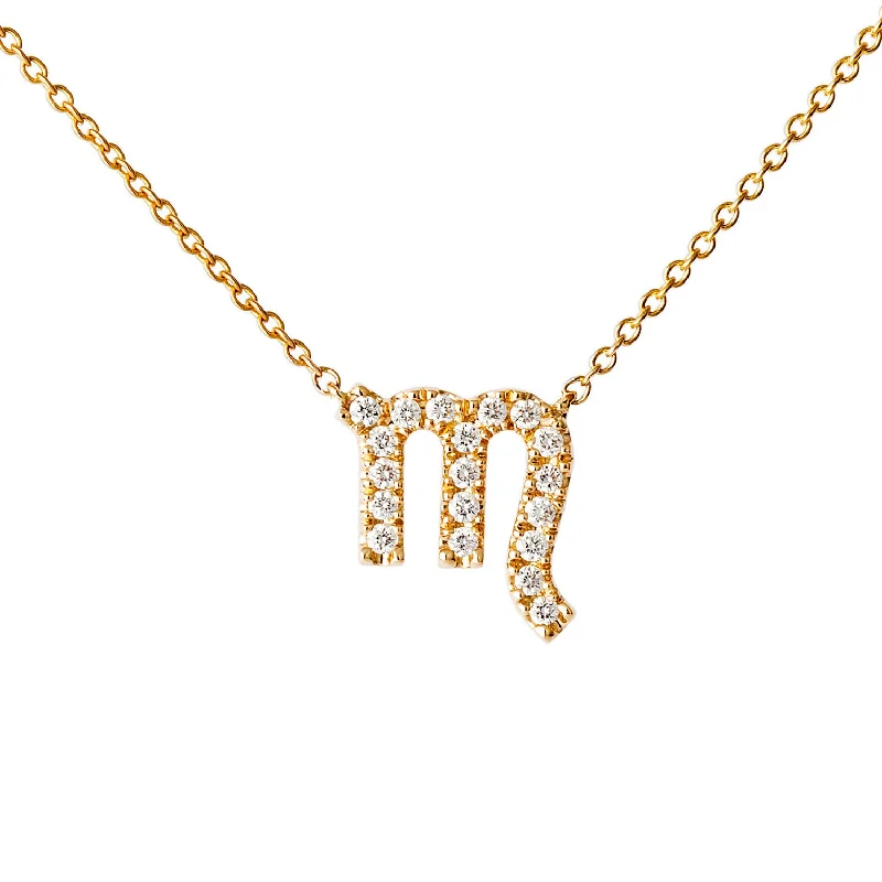 Star Sign Scorpio Diamond Necklace - Yellow Gold