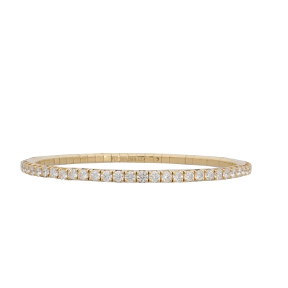 Extensible 18K Yellow Gold Diamond Stretch Tennis Bracelet