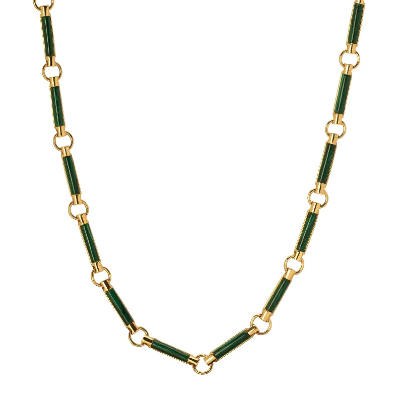 Stone Chain Choker - Malachite