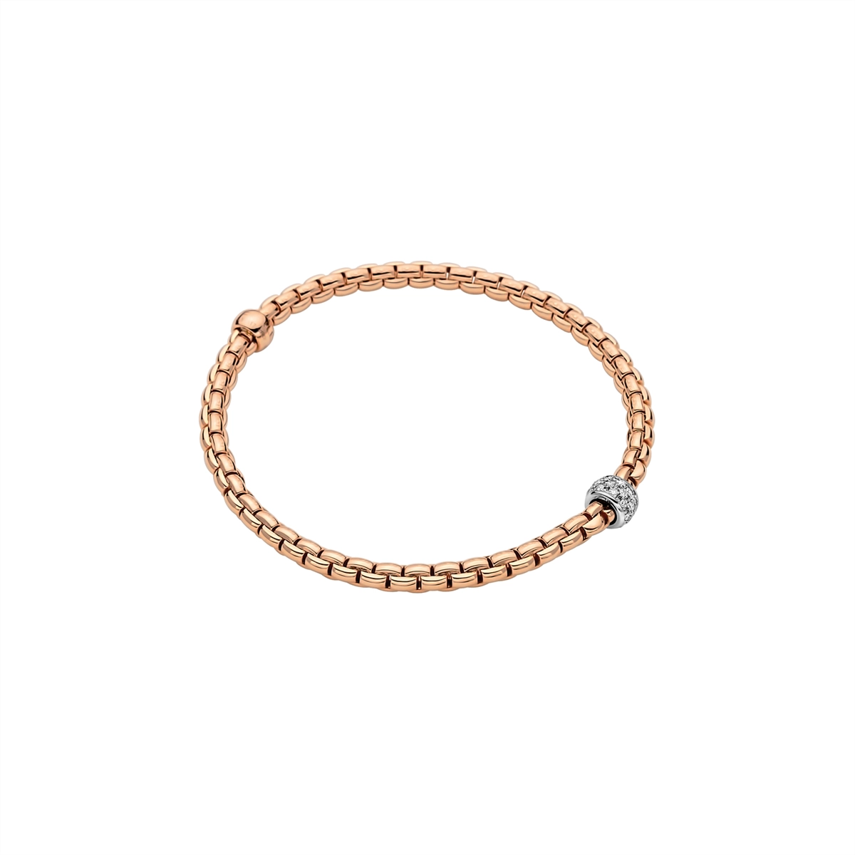 FOPE 18K Rose Gold Eka Tiny Collection Diamond Bracelet, Medium Size