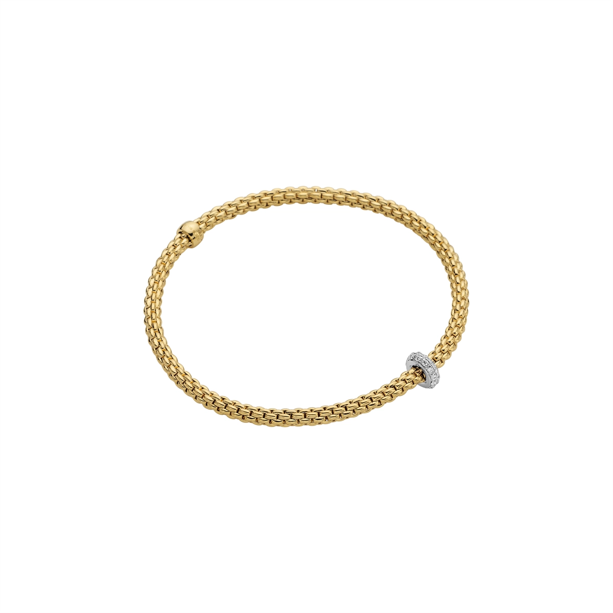 FOPE 18K Yellow Gold Prima Collection Diamond Bracelet, Medium Size