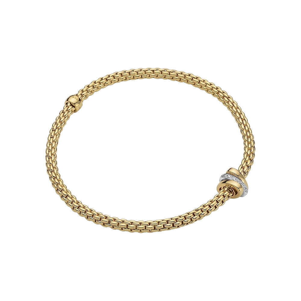 Fope 18K Yellow Gold Prima Collection Diamond Bracelet, Small Size