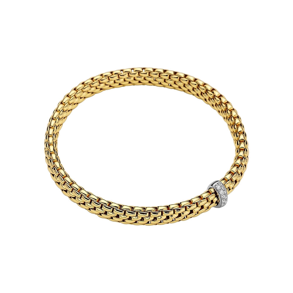 FOPE 18K Yellow Gold Vendome Collection Diamond Bracelet, Medium Size