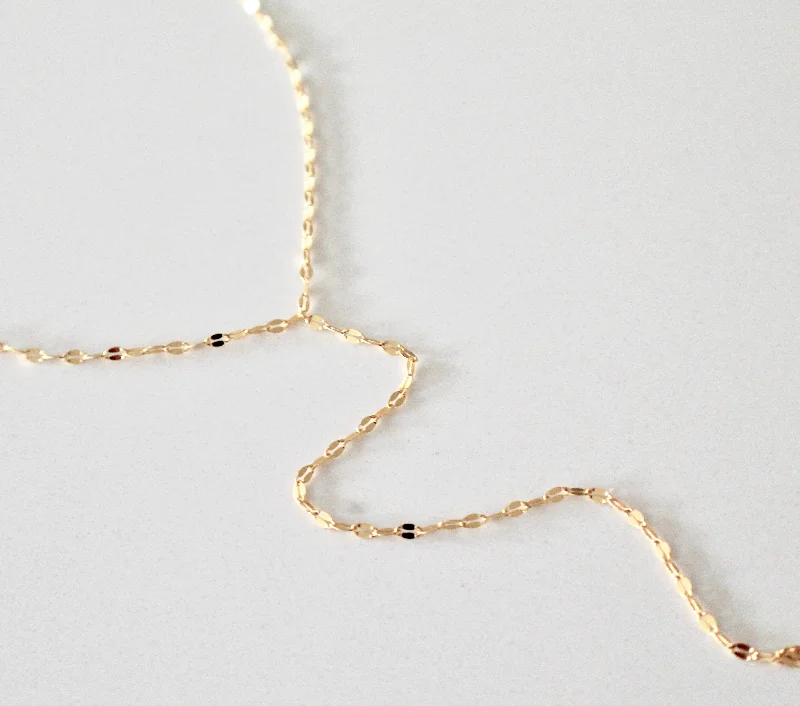 Gold lariat necklace