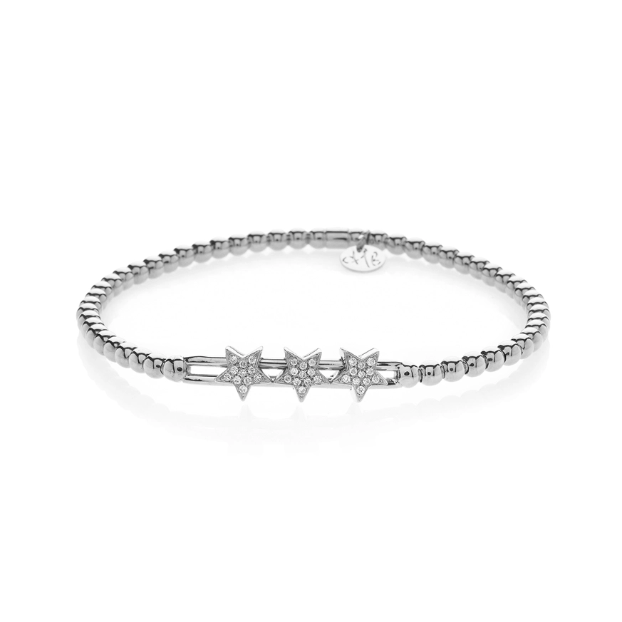 Hulchi Belluni 18K White Gold Tresore Star Diamond Bracelet