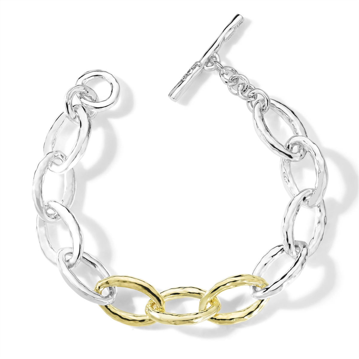 Ippolita Silver and 18K Gold Chimera Classico Mini Bastille Link Bracelet