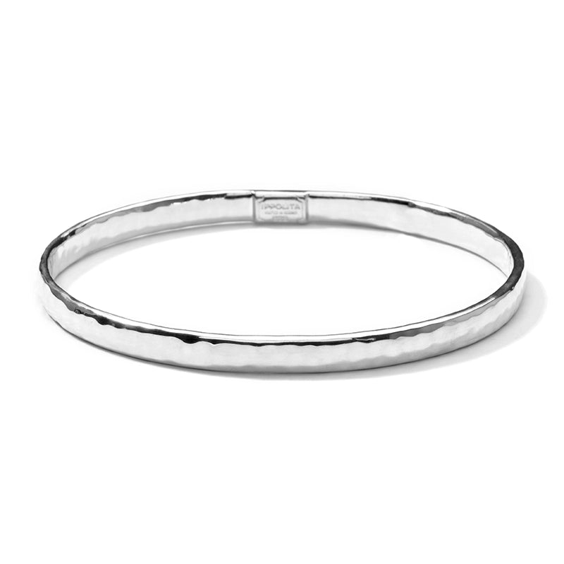 Ippolita Sterling Classico Flat Hammered Bangle Bracelet