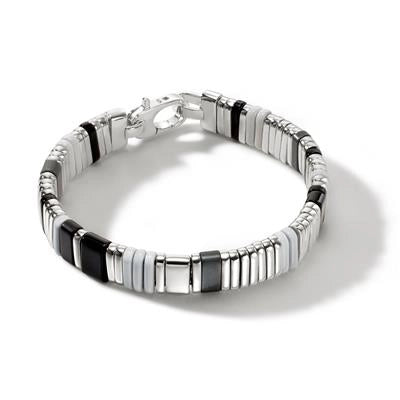 John Hardy Classic Chain Silver 10mm Colorblock Bracelet