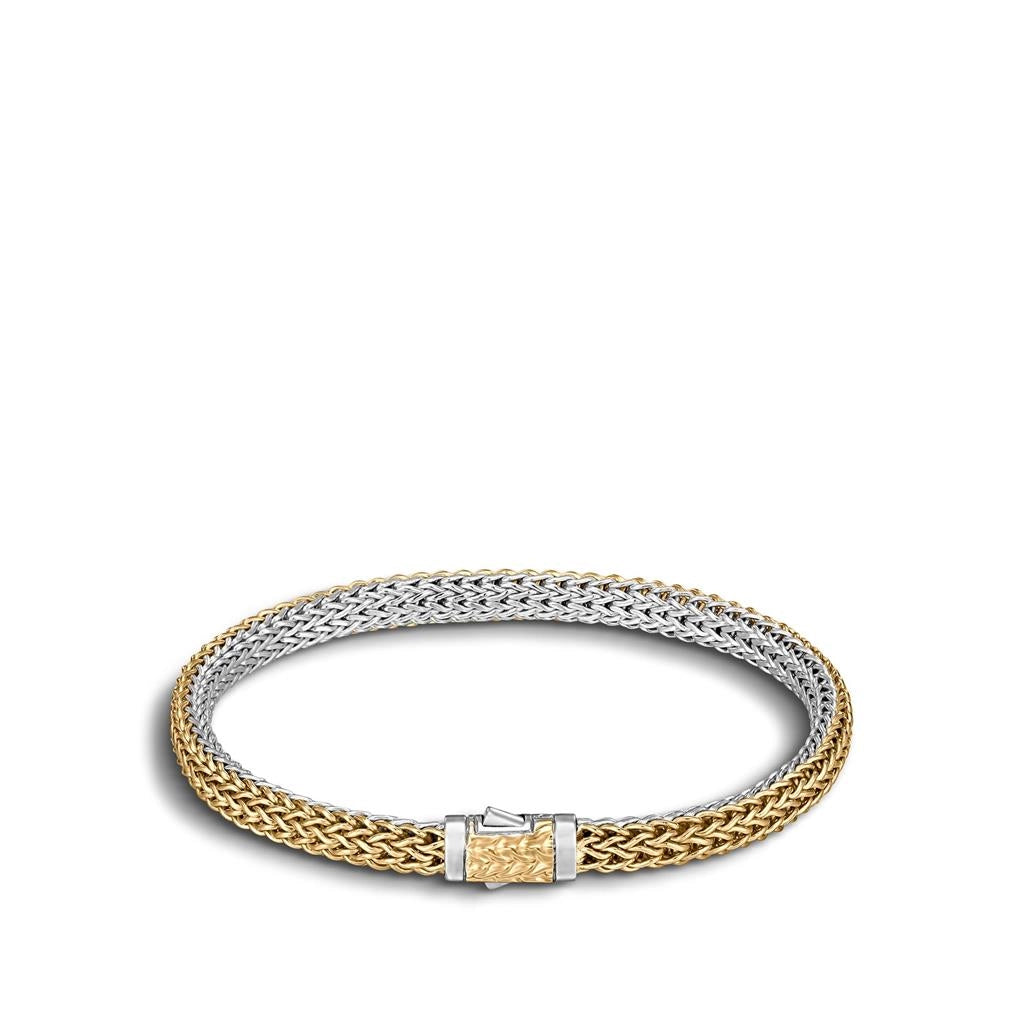 John Hardy Classic Chain Silver & 18K Bonded Gold Extra Small Reversible Bracelet