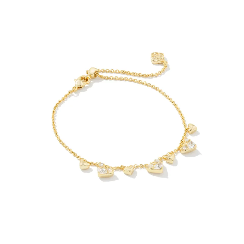 Kendra Scott Haven Heart Chain Bracelet-White CZ