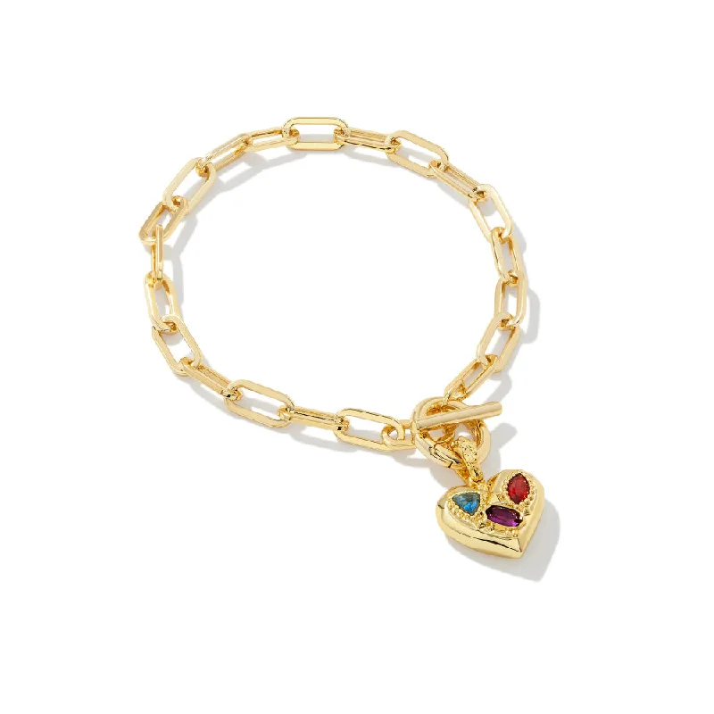 Kendra Scott Penny Heart Chain Bracelet-Gold