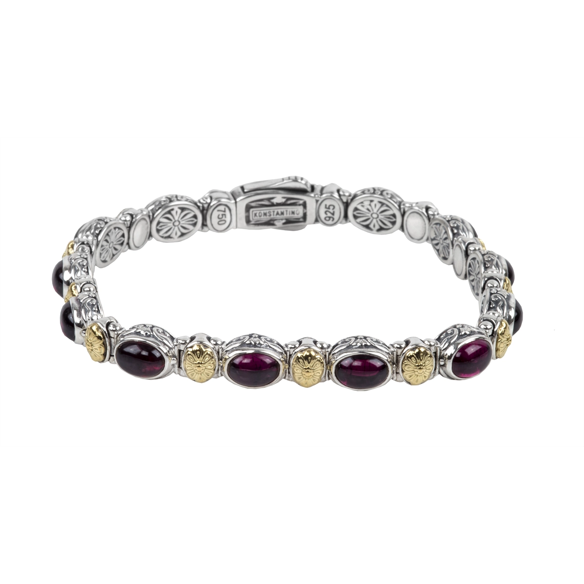 Konstantino Hestia Silver and 18K Gold Rhodolite Bracelet