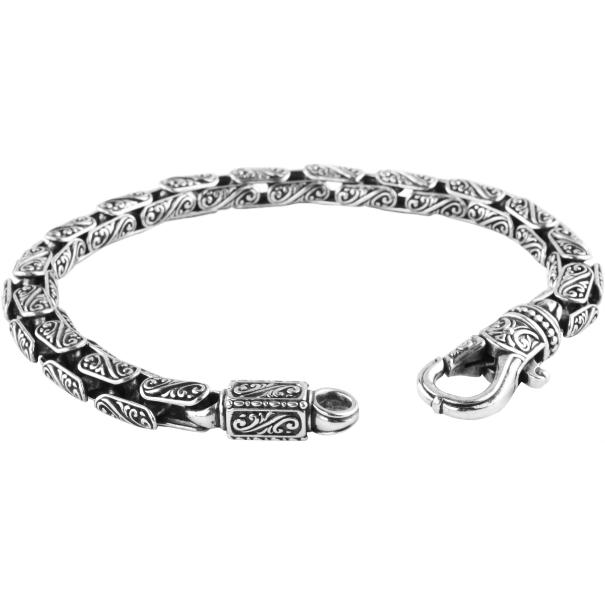 Konstantino Mens Sterling Silver Classics Scroll Link Bracelet