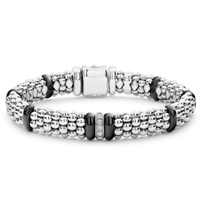 Lagos Diamond Black Caviar Bracelet