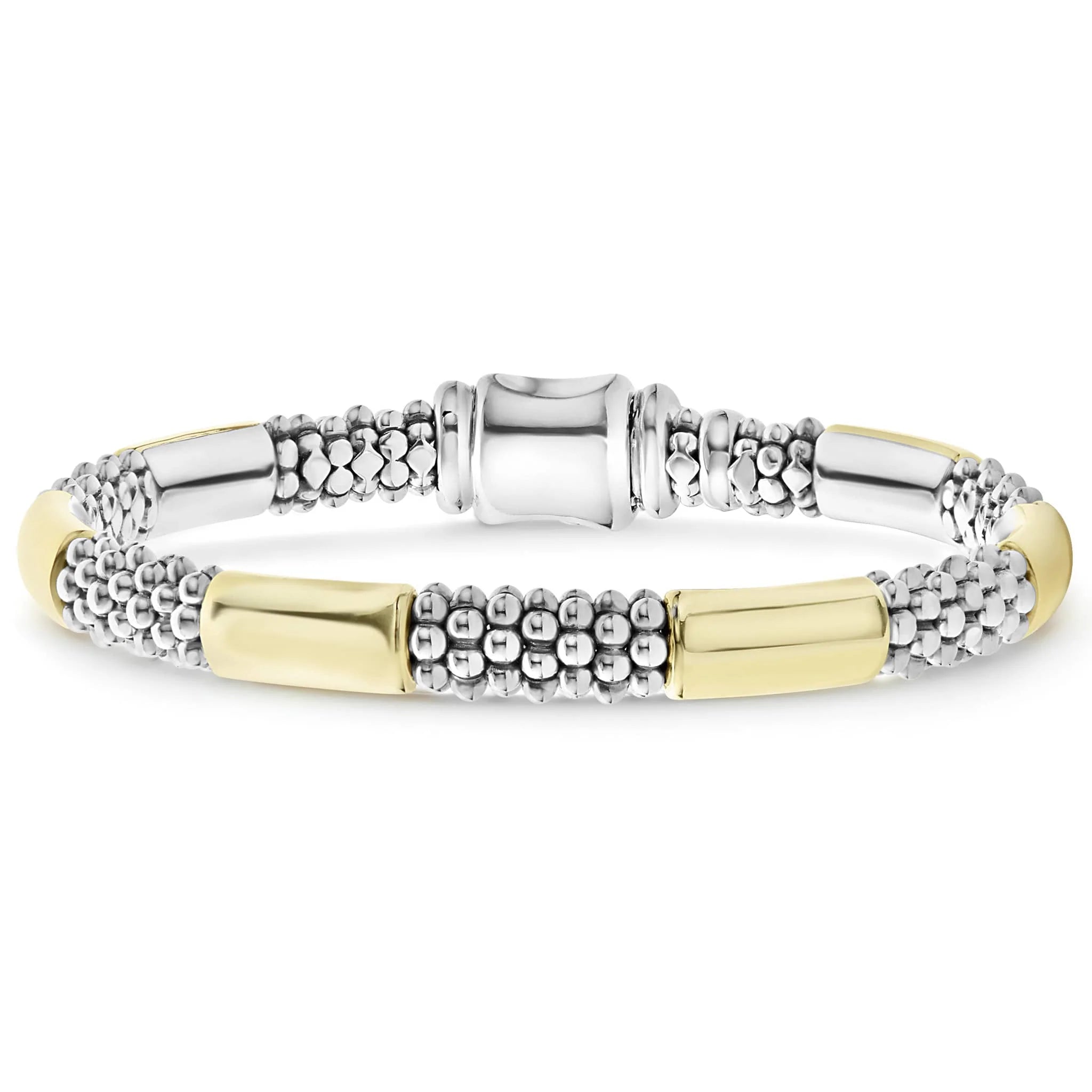 Lagos High Bar Gold Station Caviar Bracelet