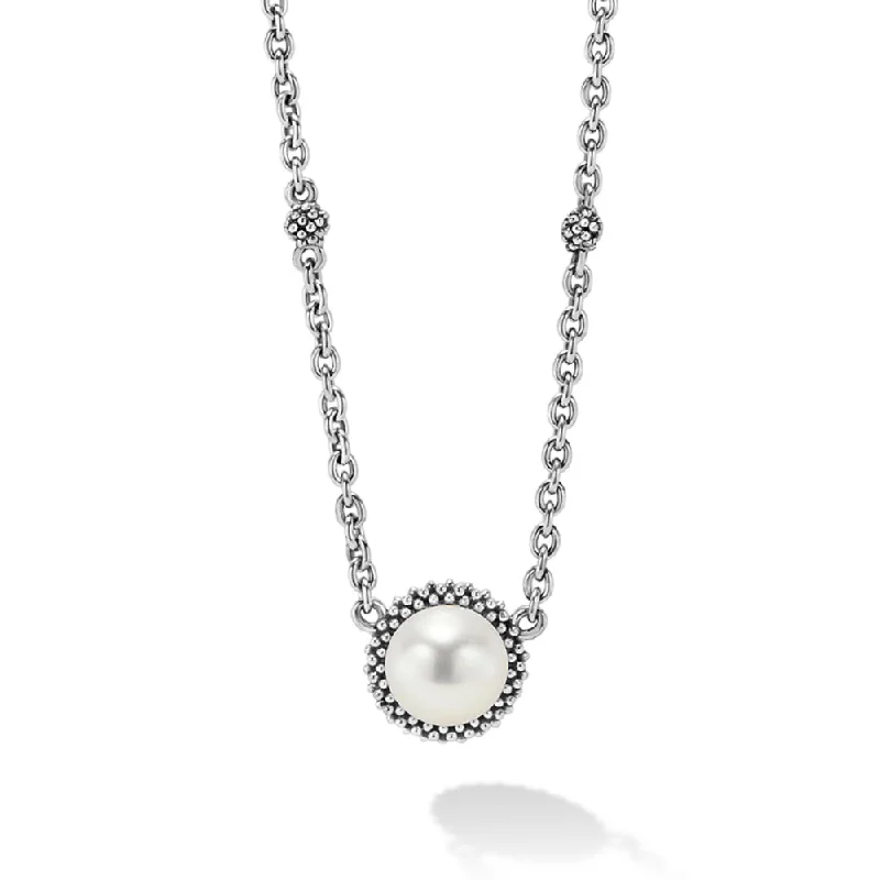 Lagos Sterling Silver Luna Pearl Necklace