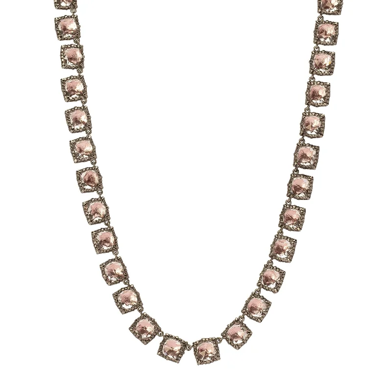 Bella Mini Riviere Necklace - Blush