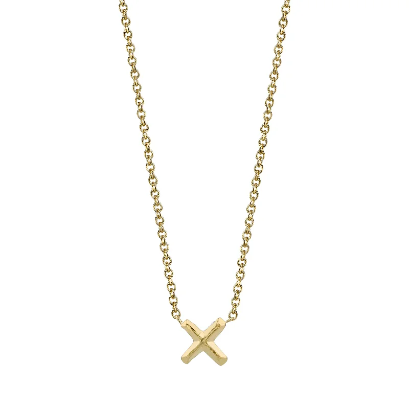 X Necklace - Yellow Gold