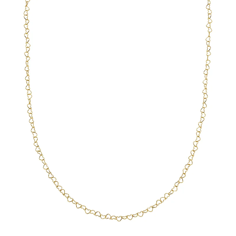 32" Heart Chain - Gold