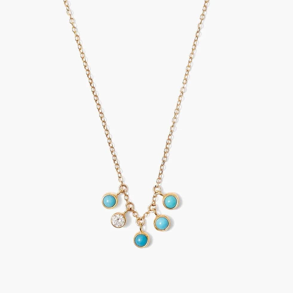 Delilah Charm Necklace Turquoise Mix