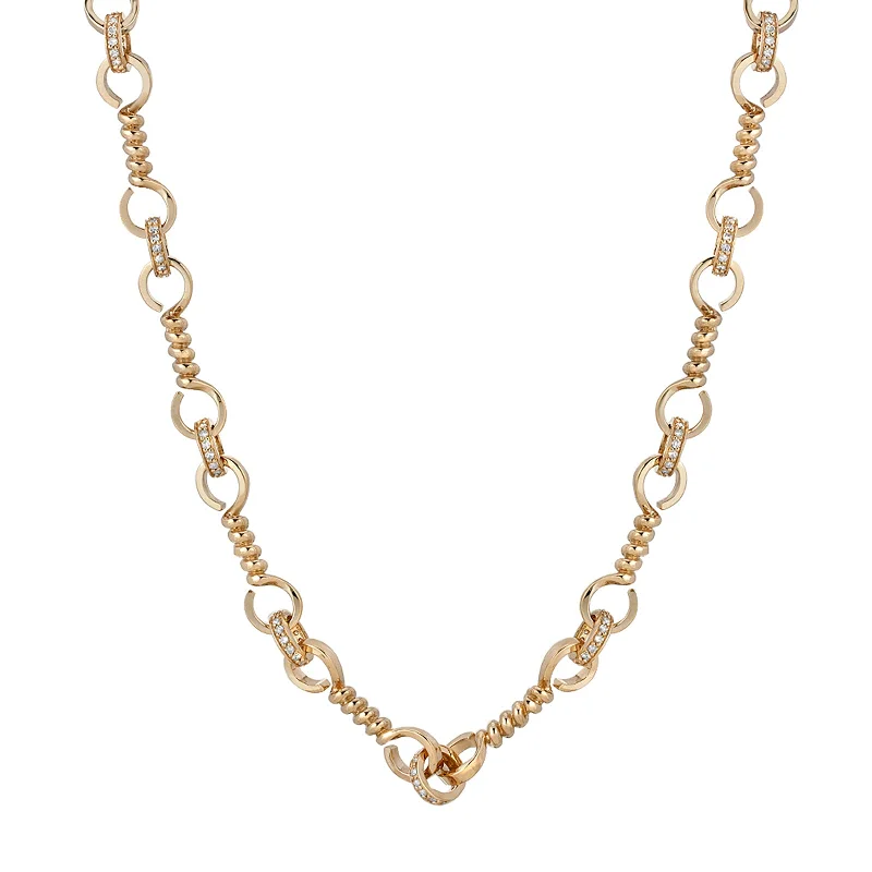 Twist Bar Link Necklace - Diamond