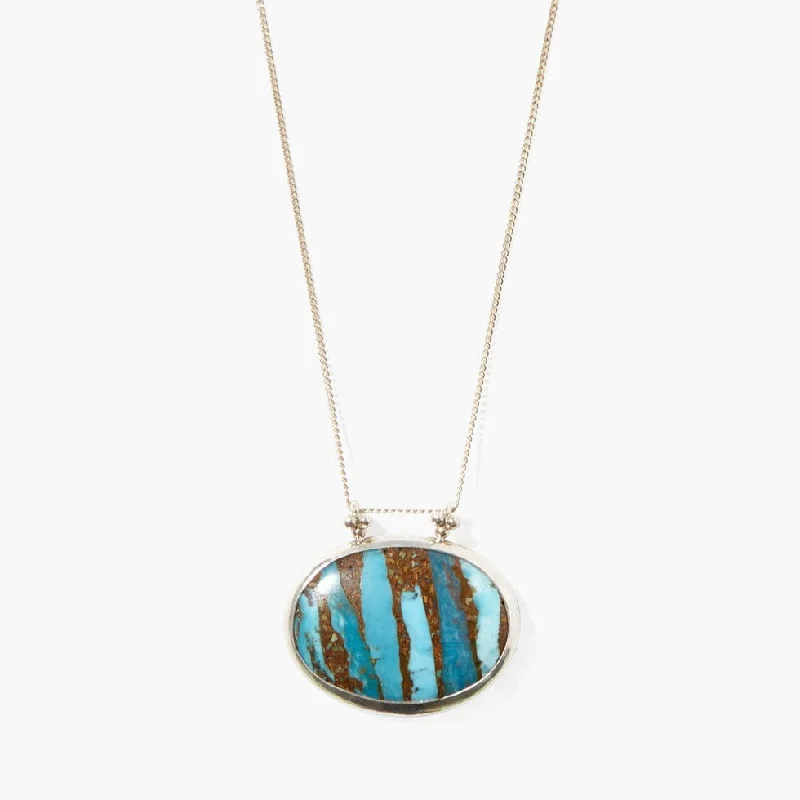 Long Turquoise Oval Necklace