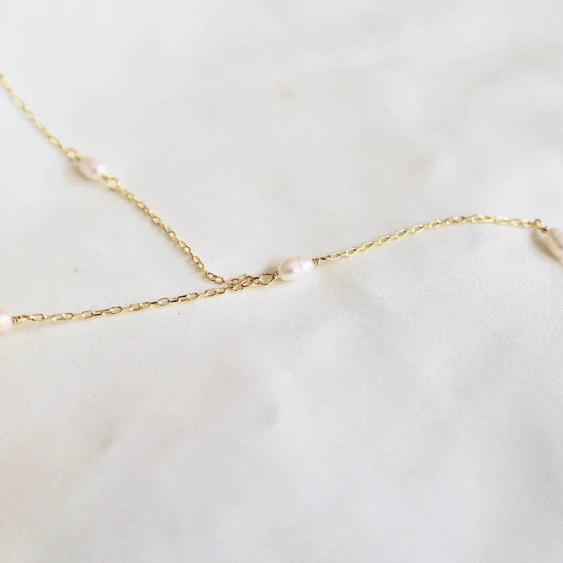 Pearl lariat necklace