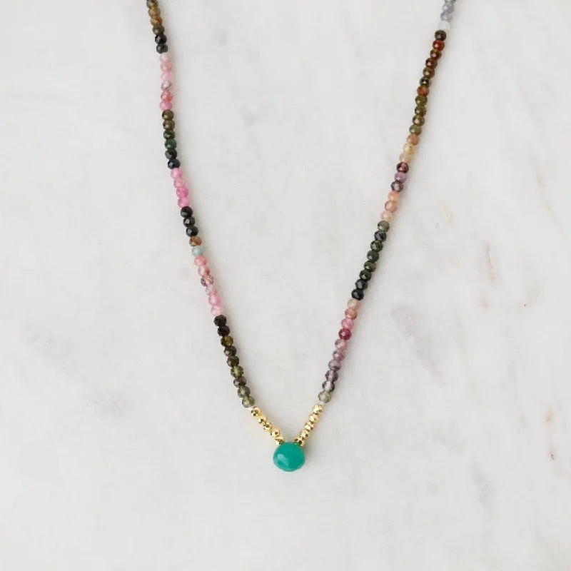 Tourmaline with Green Onyx Necklace