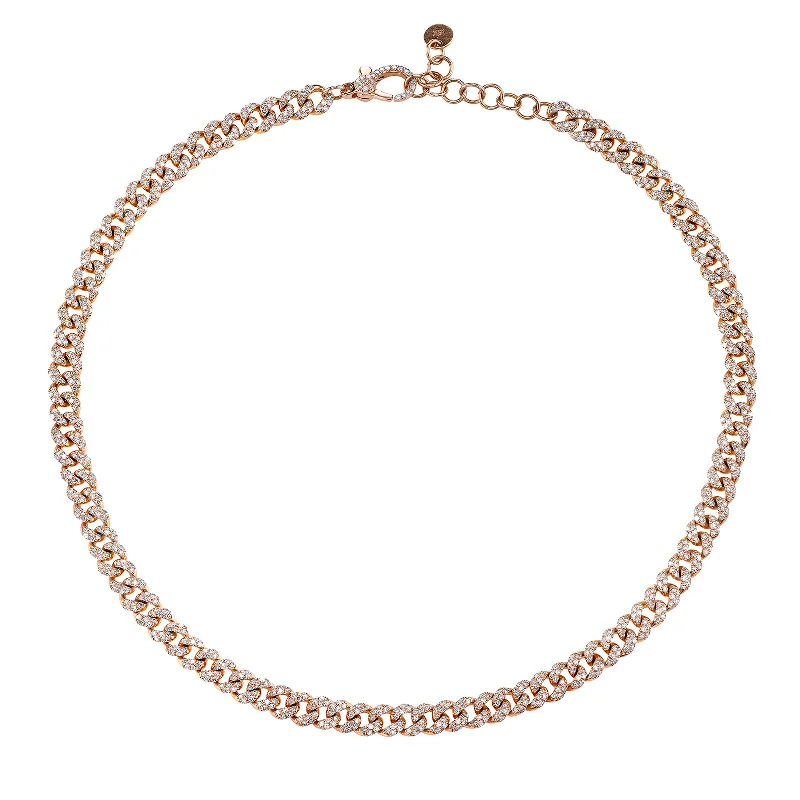 Mini Diamond Link Necklace - Rose Gold